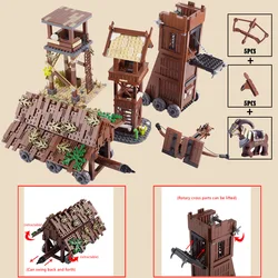 MOC Medieval Knights Roman Soldier Building Blocks Military Weapons Armor Tower Castle Siege Vehicle Figures Sentry Bricks Toys