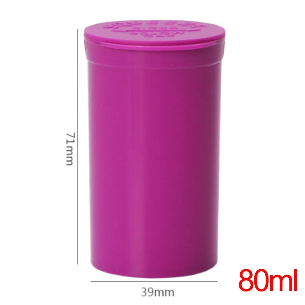 20Pcs 80ML Moisture Proof Squeeze Pop Top Bottle Pill Tobacco Herb Storage Case Stash Jar Spice Container Smoking Accessories