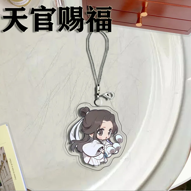 4Pcs Anime Tian Guan Ci Fu Xie Lian Hua Cheng Decor Mobile Hanging Charms Acrylic Cell Phone Bag Accessories Gift