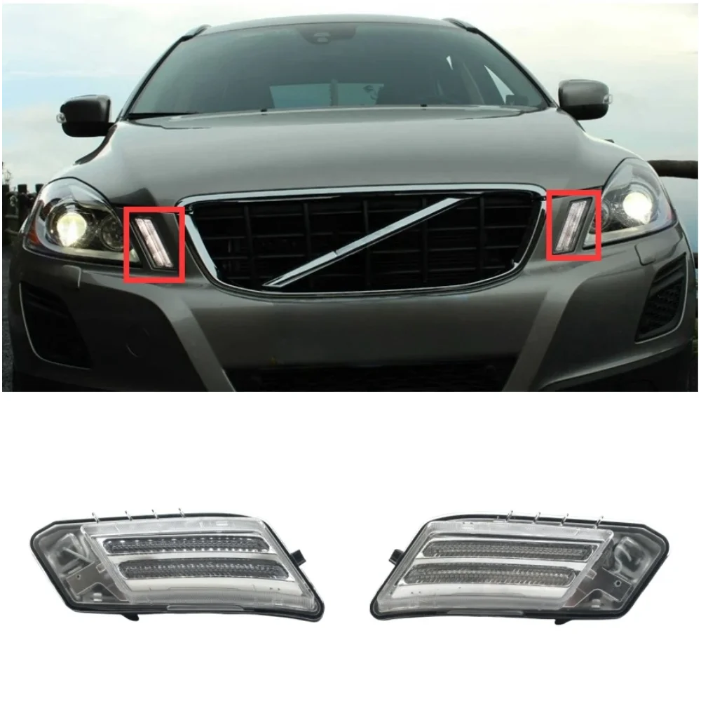Daytime running lights LED front fog lights for Volvo XC60 2009-2013 31290873 31290874