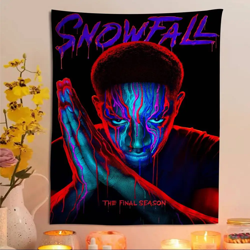 سلسلة تساقط الثلوج التلفزيونية الكلاسيكية المعلقة نسيج البوهيمي لغرفة المعيشة ديكور المنزل النوم نسيج اليابانية