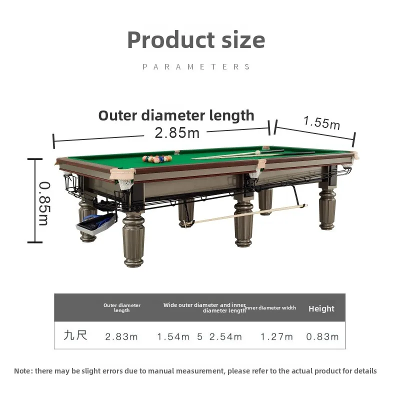 

Коммерческий полный набор, мраморный китайский черный восемь бильярдных столов, домашний многофункциональный стандартный бильярд, настольный теннис, клубный бассейн