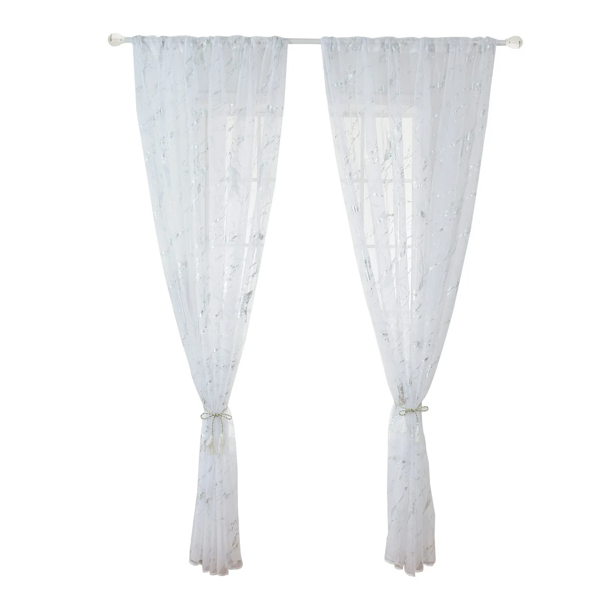 1 قطعة نسيج الرخام شير الستار الفضة قضيب التظليل الفوال نصف التظليل تول نافذة الزخرفية فحص الضوء الطبيعي الخصوصية