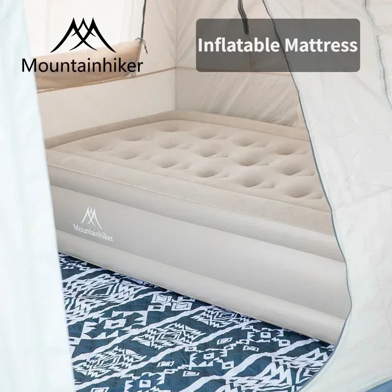 MOUNTAINHIKER Height Inflatable Mat Outdoor Airbed Automatic Elevated Air Cushion Folding Sleeping Bed Moisture-proof Mattress