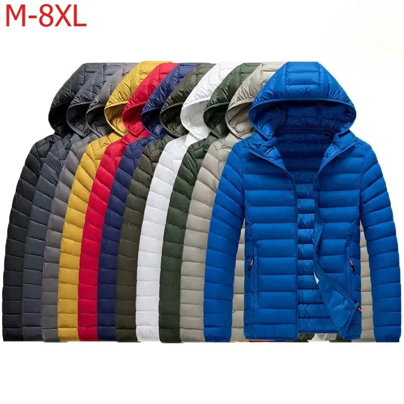 Unisex New Autumn Winter Warm Waterproof Parkas Jacket Coat Mens Hooded Casual Outwear Detachable Hat Outfits Parkas Coat 8XL