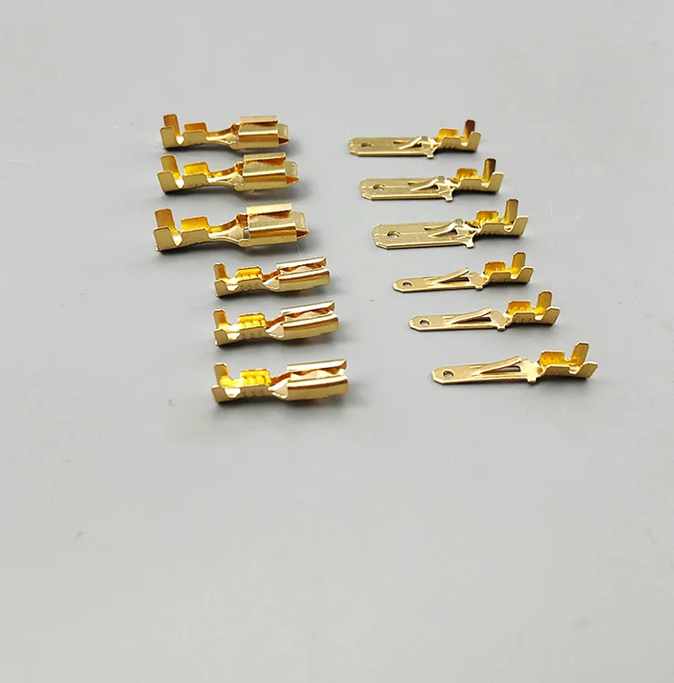 100pcs/50pcs 2.8/4.8/6.3mm Spade Crimp Terminals Electrical Insulating Sleeve Wire Connector for 22-16 AWG 0.5mm2-1.5mm2