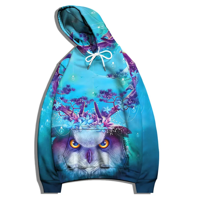 2023 Men Women Hoodies Owl Print 3D Casual Animal Series Streetwear Tracksuit Pullover Female Hooded Sweatshirts Oversized S-6XL