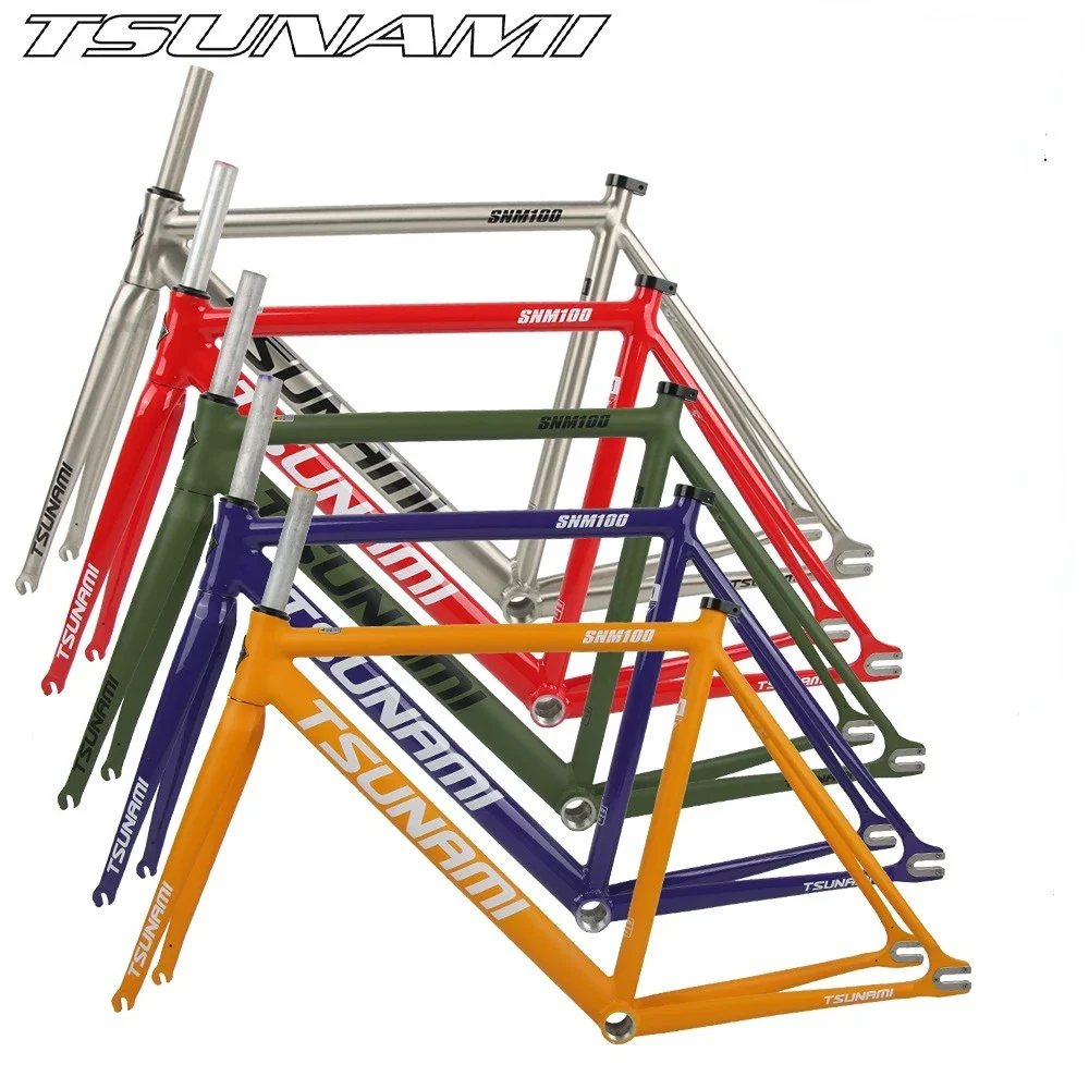 Hot Road Bike Parts TSUNAMI SNM100 Frame Fixed Gear Carrier Kit 49cm 52cm 55cm 58cm Aluminum Racetrack Frame Multi-Color Options