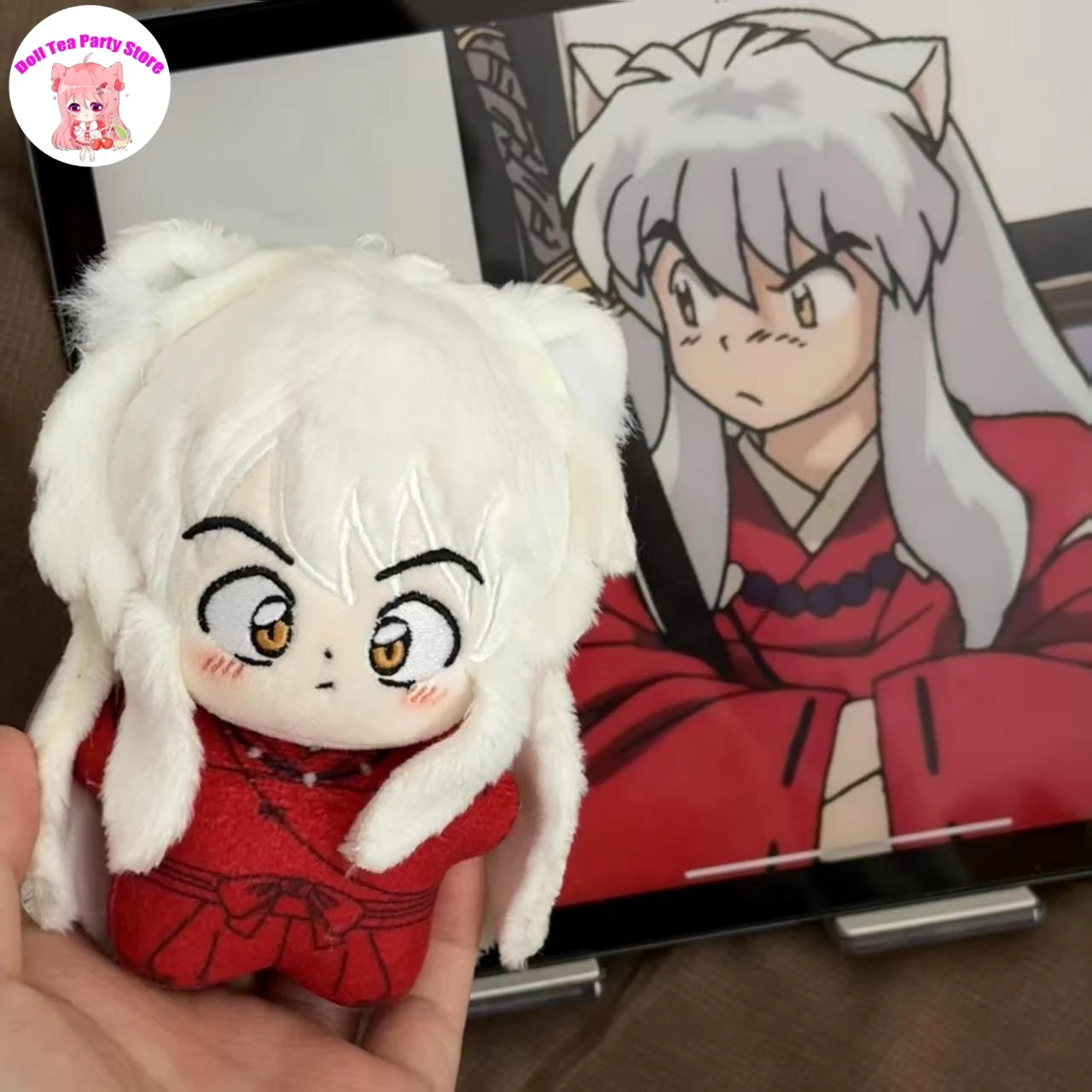 Inuyasha Attribute Cartoon Print Body Cotton Doll Pendant Plush Stuffed Dolls Toys Birthday Cosplay Present10CM