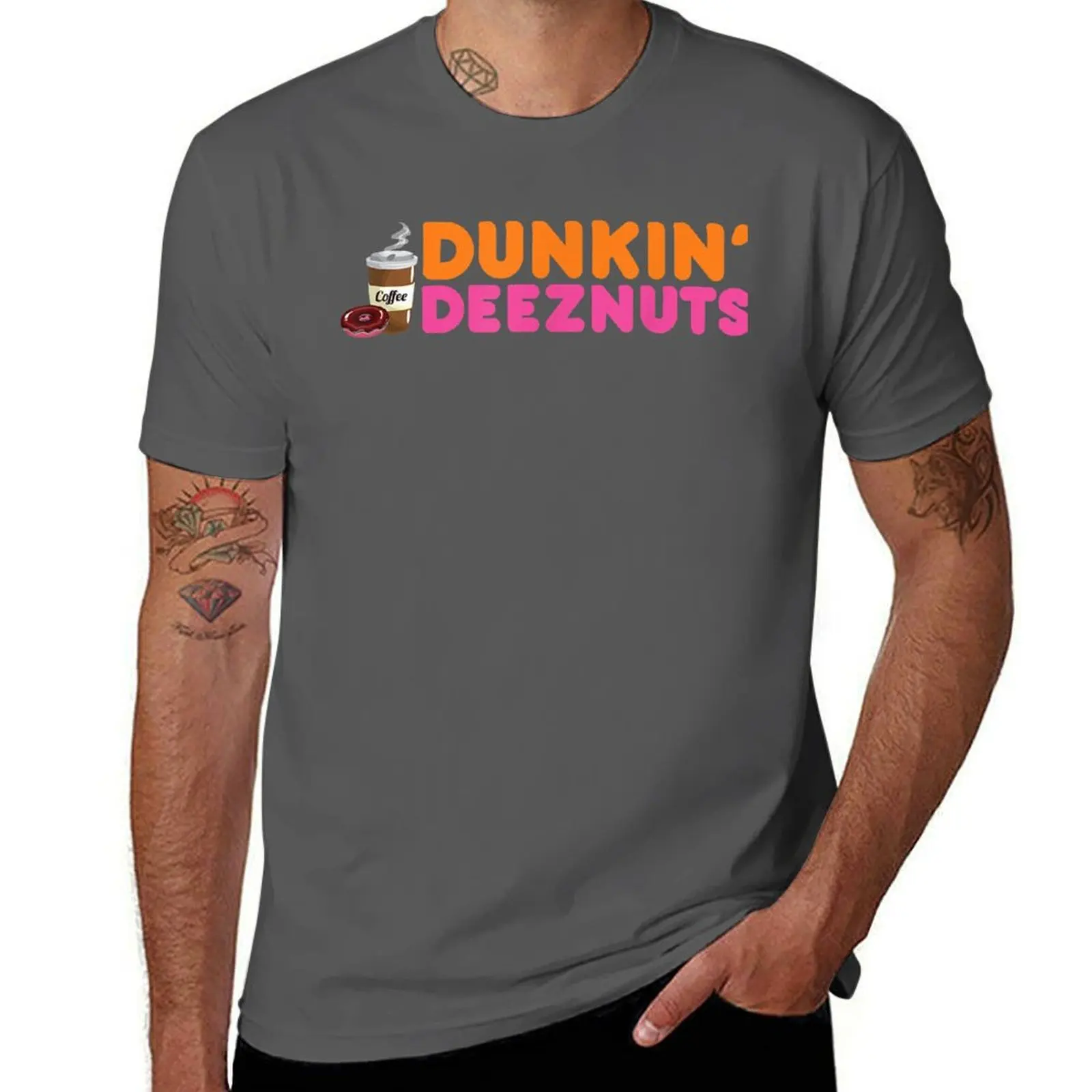 Dunkin Deez Nuts-divertido Dunkin Deeznuts Coffee Lover Donut para Fans camiseta hombre camisetas Camiseta de algodón