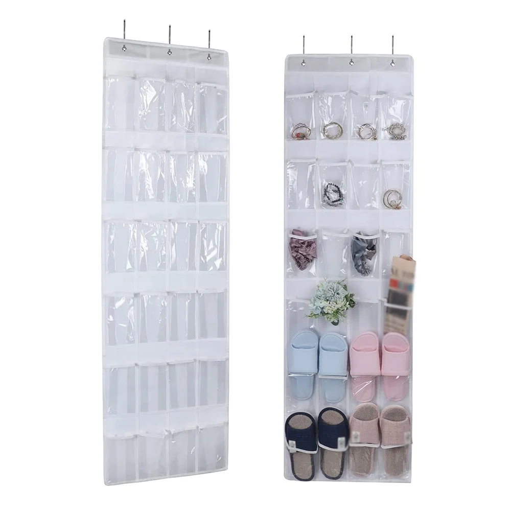 

24 Pockets Shoes Organizer Rack Hanging Organizers Space Saver Hanging Over The Door Behind Closet Organizer Storage Hanger