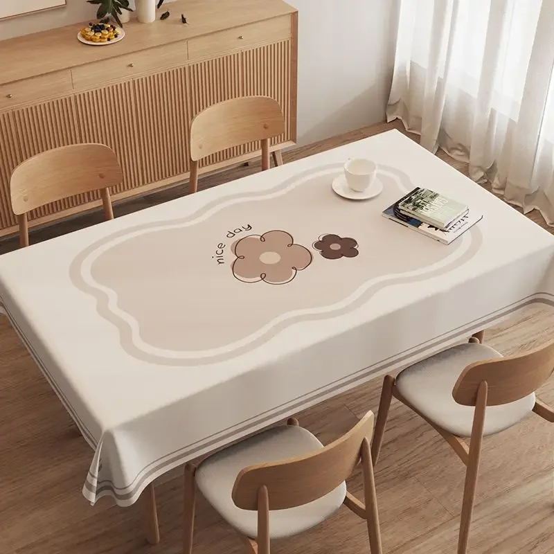 Dining Table Cloth Oil-proof PVC Ins Nordic Print Tablecloth Waterproof Anti-scald Rectangle Mantel De Mesa Kitchen Home Decor