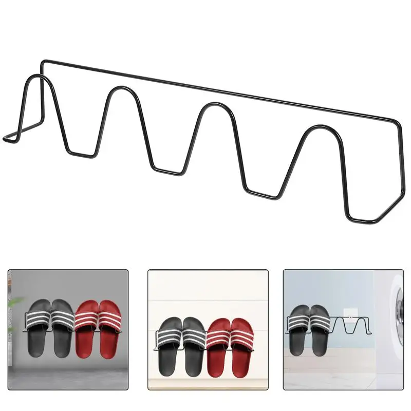 Wall Mounted Shoe Rack Slipper Storage Organizer Toilet Drainage Rack For Bedroom Bathroom Entryway