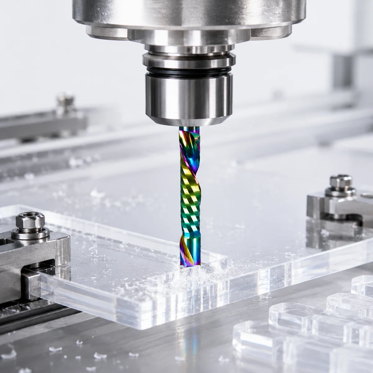 

Imported Tungsten Steel CNC Router Bit - Down Cut Single Flute Milling Cutters Coated Endmill for Acrylic Engraving Cutting