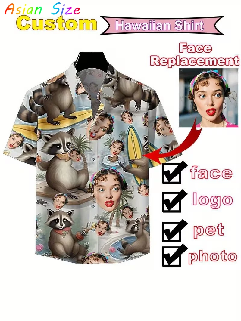 

Футболка-рубашка с индивидуальным дизайном, 3D-печать, забавный енот, желтая утка, на пуговицах, с коротким рукавом, в стиле Y2K