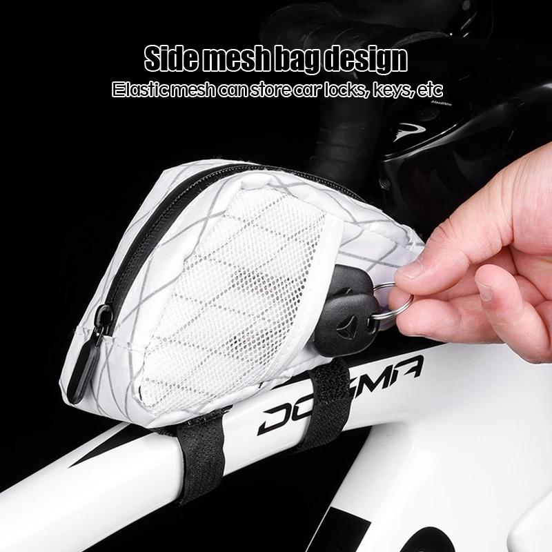 

Bicycle Tail Bag Mini Triangle Saddle Bag MTB Road Bike Top Tube Bag Wear-Resistant Large Capacity Cycling Storage Equipment
