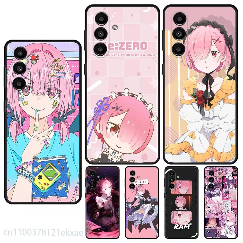 Anime R-Ram Re Zero Re0 Phone Case For Samsung S25,24,21,22,23,20,S30,Ultra,Plus,Fe,Lite,Note,5G Black Soft