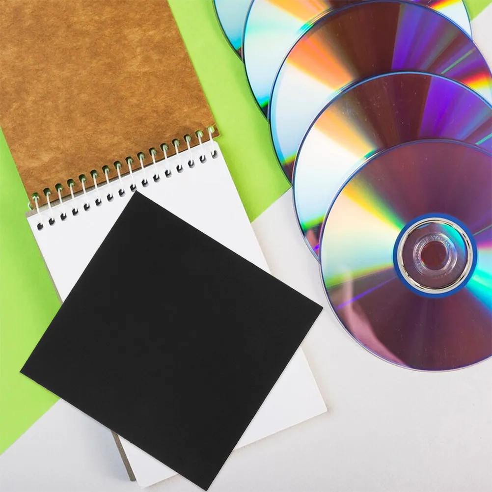 12Pcs Black Paper Cd Dvd Storage Wallet for Wedding Card Organizer Document Carrier Cd Disc Holder Sleeve Replacement Pouch