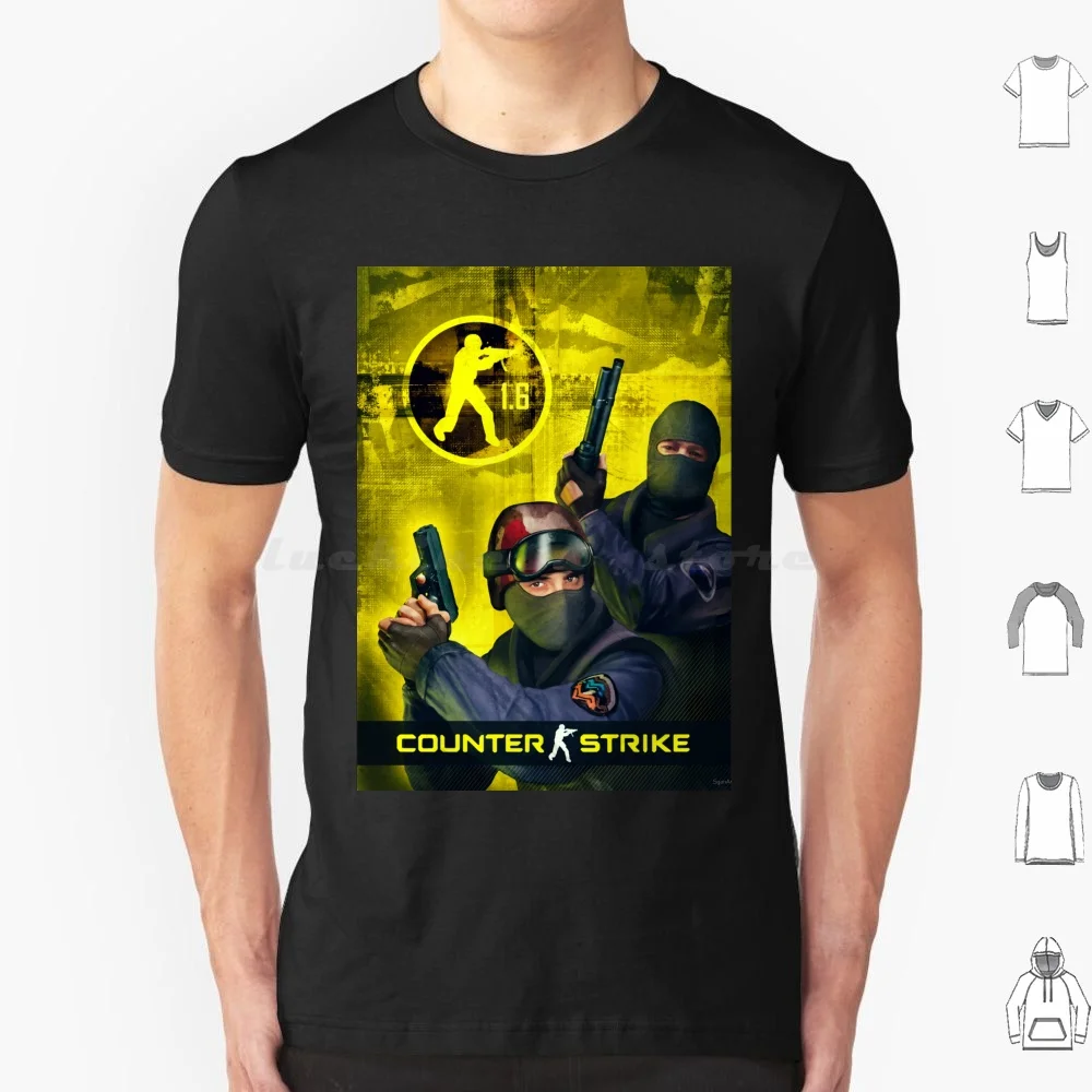 Counter Strike 1.6 Cover Art T Shirt 6Xl Cotton Cool Tee Counter Strike Cs 1 6 Counter Strike 1 6 Csgo Counter Strike Gaming