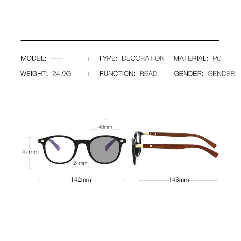 العصرية الجديدة اللونية نظارات للقراءة النساء الرجال إطار دائري نظارات العدسات خمر اللون تغيير مد البصر 0 + 1.0 + 4.0