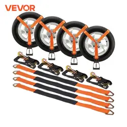 VEVOR Ratchet Tie Down Straps Kit 2"x96"/120" Tire Straps Car Tie Down Straps with Snap Hooks for Passenger Car Truck Trailer