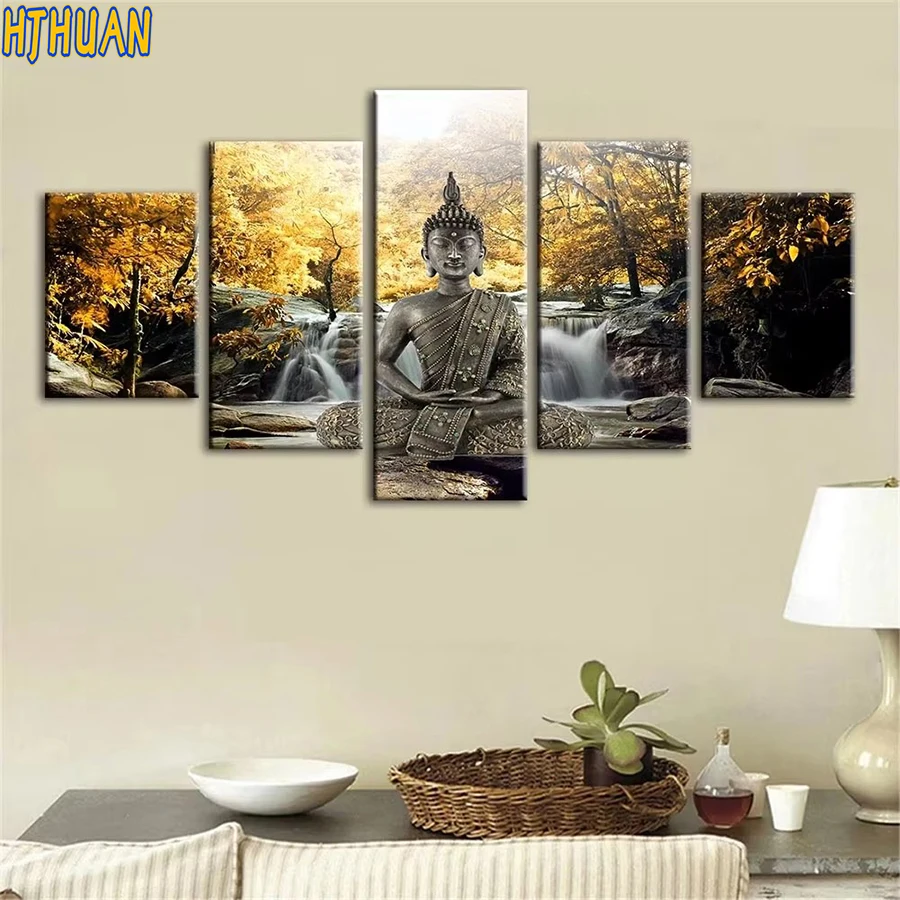 

5pcs 5D Diy Diamond Painting Buddha portrait Mosaic Full Square/Round Diamond Embroidery Mosaic Kit HD Quality Handmade Product