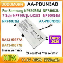 NEW AA-PBUN3AB Laptop Battery For Samsung 500R5M NT501R 300E5K NP740U3L-L02US NP740U3L NP530E5M NP740U5L 8500GM 3780mAh 43Wh
