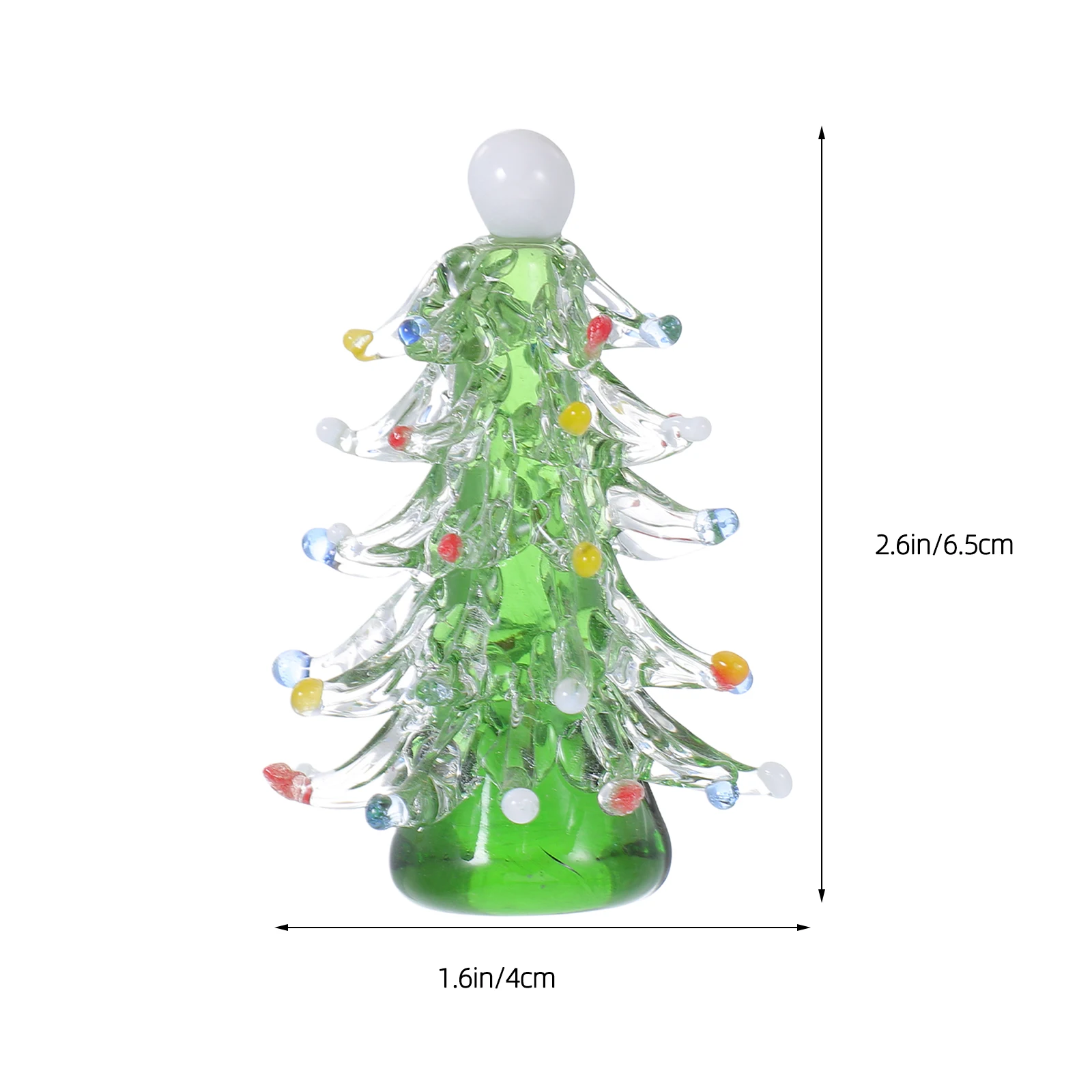 Glass Christmas Tree Ornament Mini Crystal Tabletop Decor for Holiday Mantel Desk Display Elegant Festive Decoration