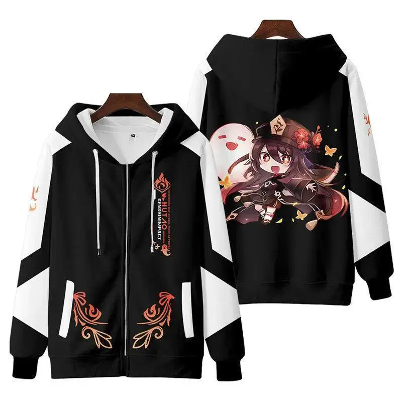 Anime Kawaii Genshin Impact Hu Tao 3d Hoody Pullover Cosplay Men Women Zipper Hoodies Jacket Tops Long Sleeve Hooded Sweatshirts
