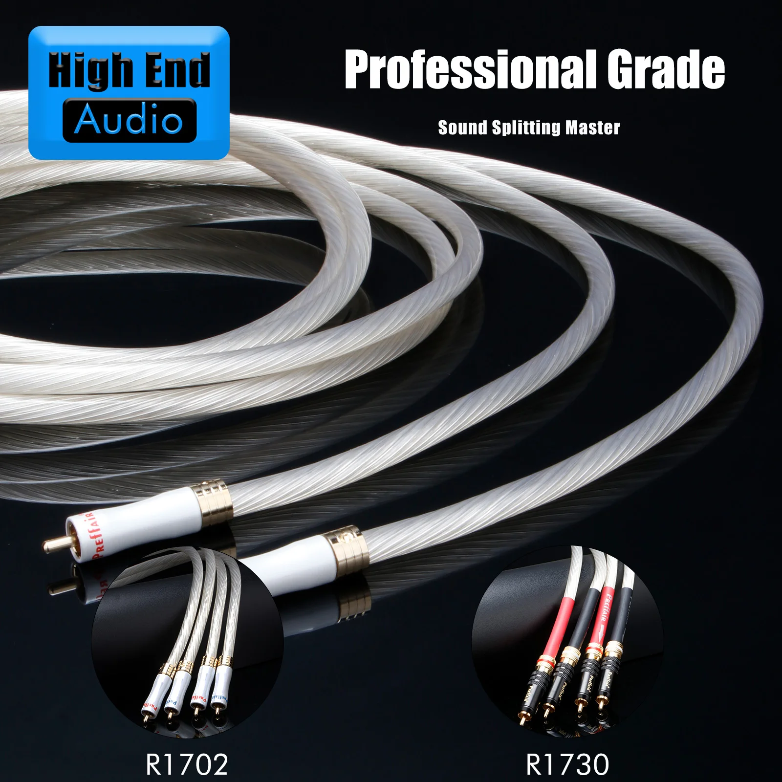 

Preffair Hi-End 11cores OCC Silver Plated 2RCA Audio Cable Audio Cable HIFI 2RCA TO 2RCA Cable With WBT RCA Plug Cable