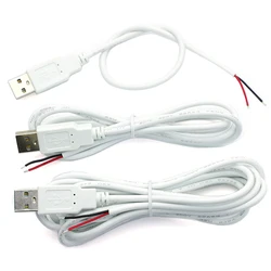 0.3m/1m/2m 5V USB Power Supply Cable 2 Pin USB A male 2Pin Wire Jack Charging Cord Extension Connector white High-quality