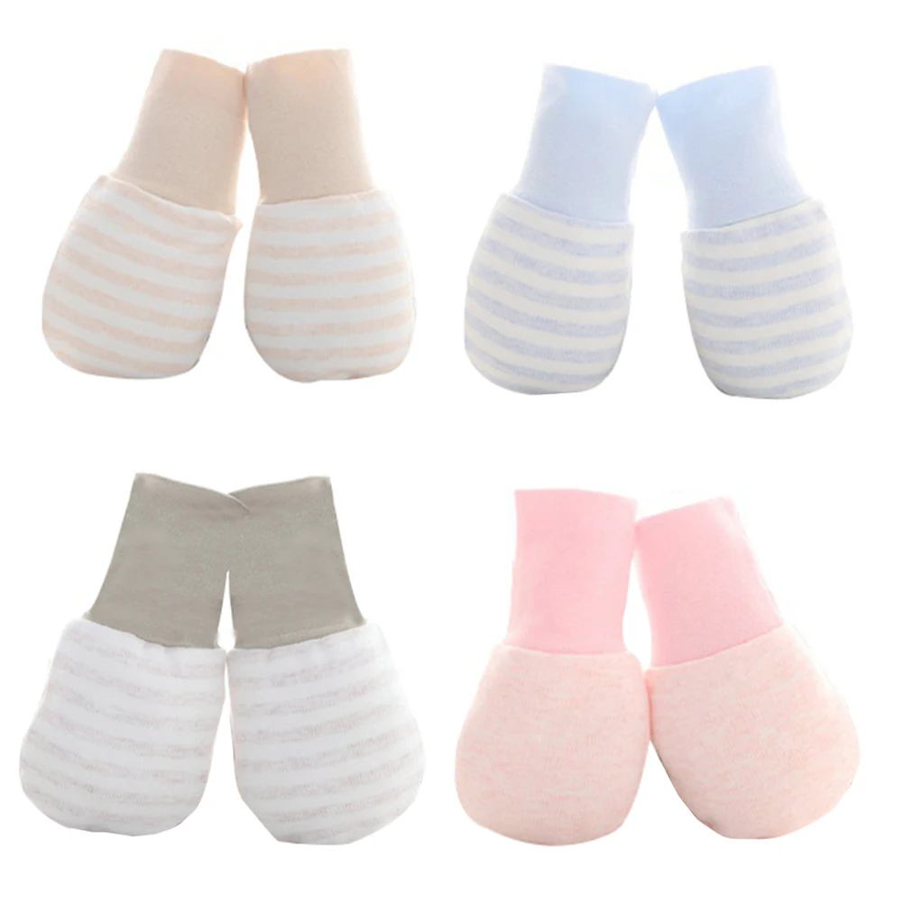 4 Pairs Baby Mittens Newborn Gloves Cloth Toddler Soft Anti Scratching Gloves Material Machine Washable Cozy Prevention