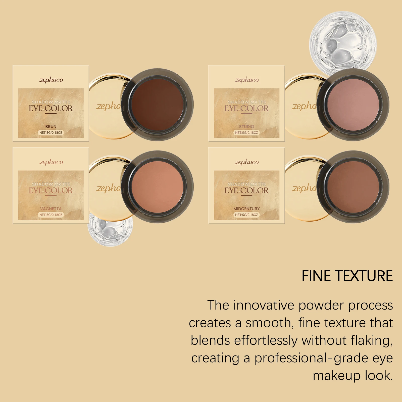 ظلال عيون أحادية اللون غير لامعة، لون يدوم طويلاً، مقاوم للماء، مقاوم للعرق، ليس من السهل تلطيخ اللون، سريع الجفاف، مكياج عيون محمول #5