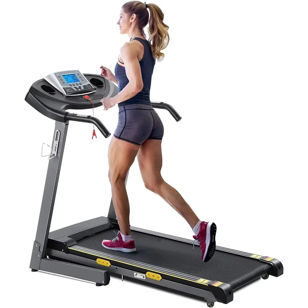 Treadmill with Incline, Foldable Treadmill 17'' Electric Treadmills 2.5 HP/8.5 MPH with 15 Training Programs 0-12% Auto Incline