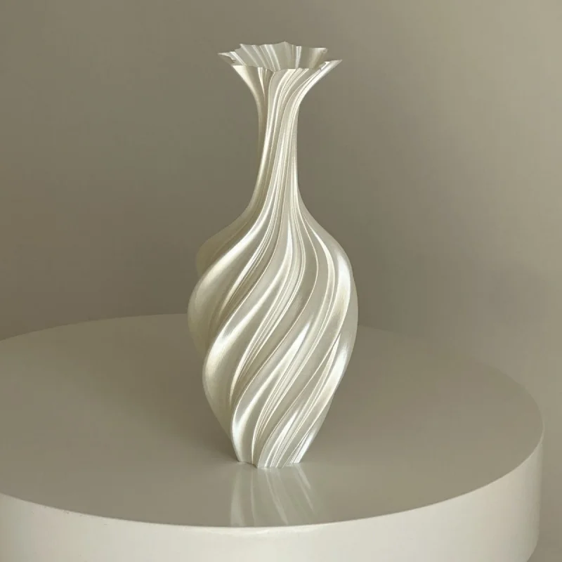 

25cm Twisted Abstract Art Vase, 3D Printed Nordic Ins Style Decorative Vase for Home Living Room Office