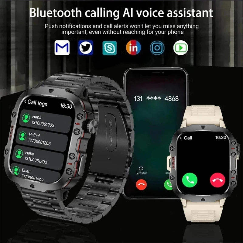 Montre intelligente de sport de plein air pour hommes, étanche IP68, appel Bluetooth, fitness, Xiaomi, Huawei, piste GPS, nouveau, 2024