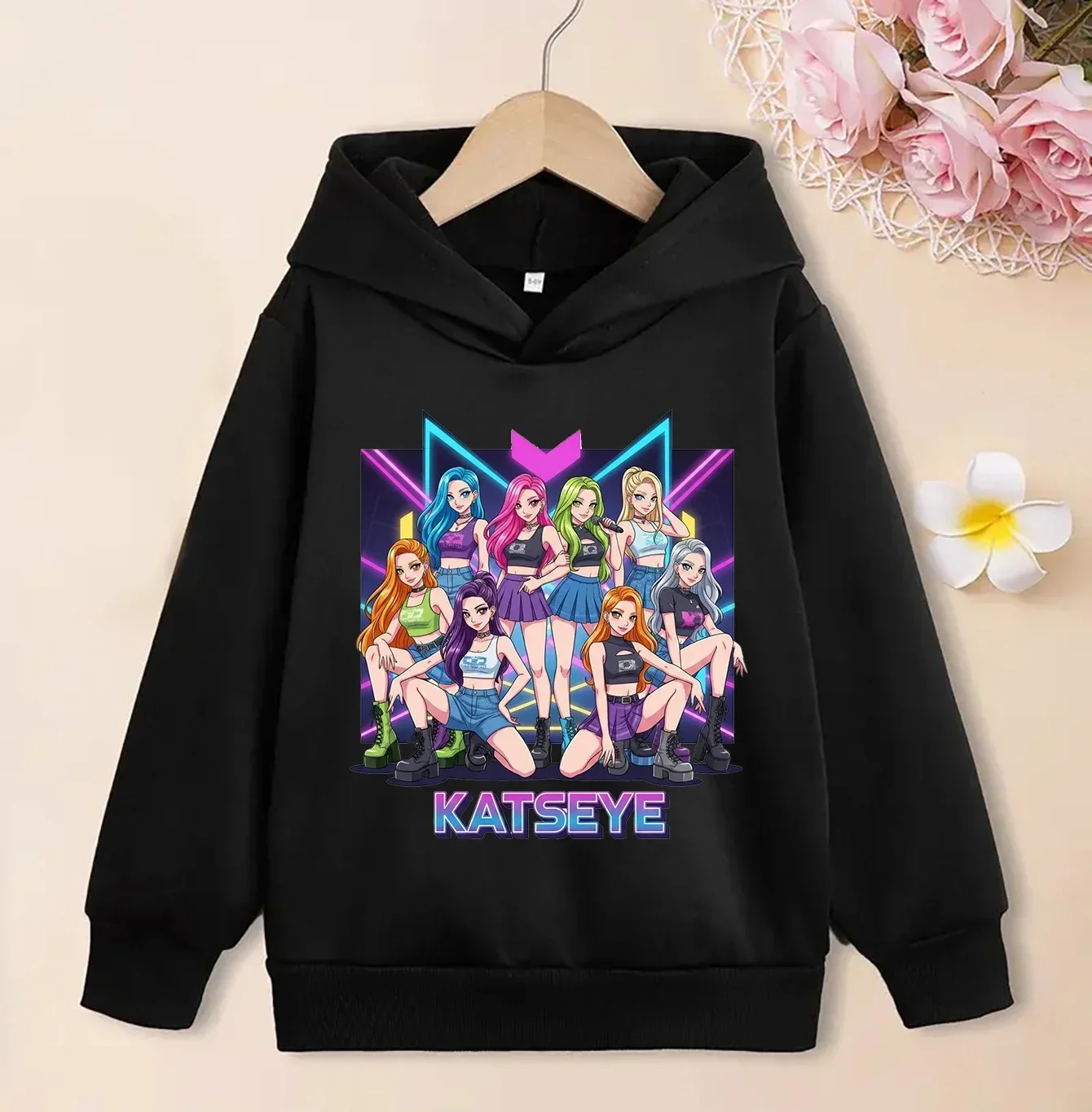 Global Group Katseye Print Hoodie Baby Girl Boy Clothes Fashion Casual Hooded Sweatshirts Long Sleeve Pullover Kids Outfits Gift