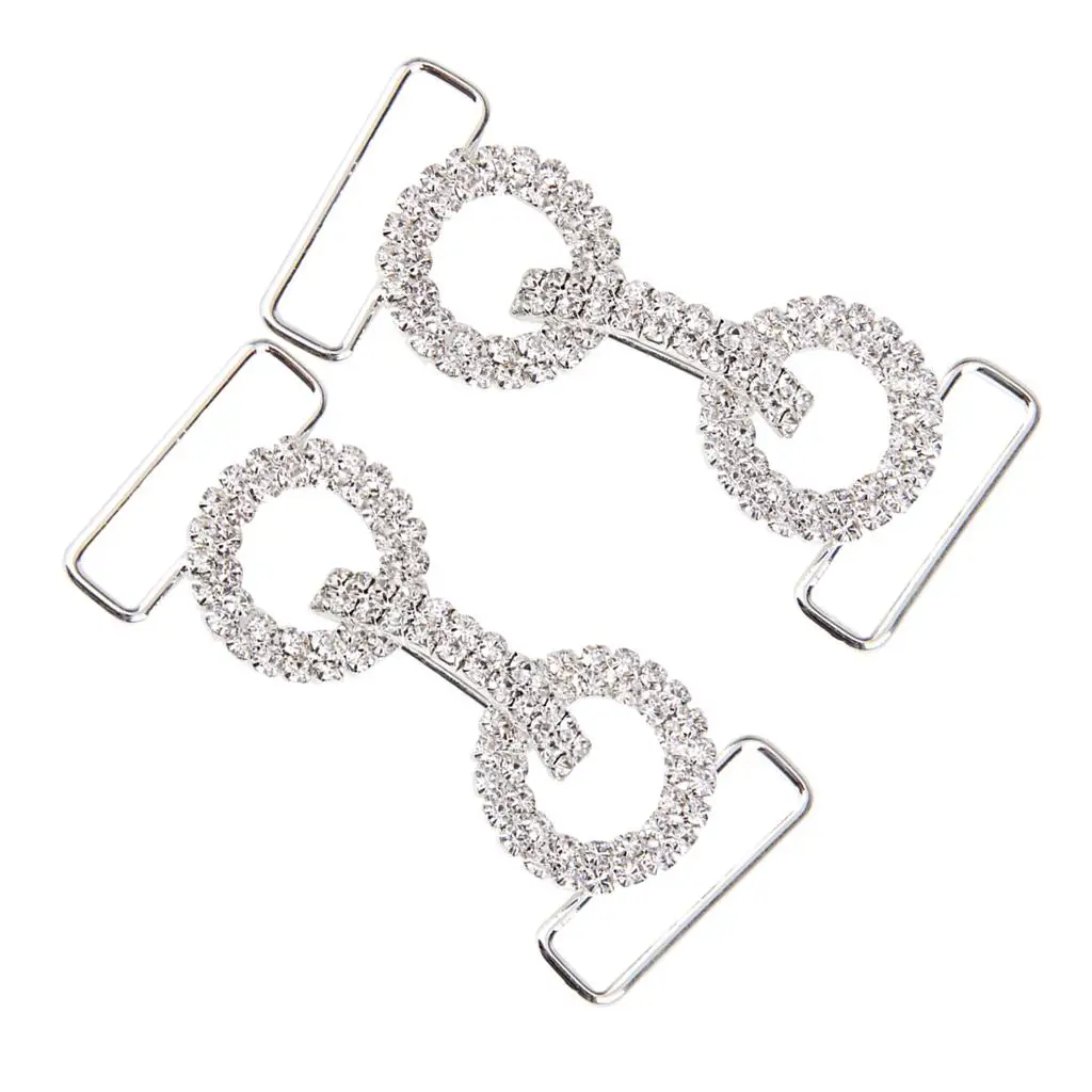 Silver Crystal Chain Bikini Connector Alloy Buckle Accessories for Figure Competition or Dance Costume