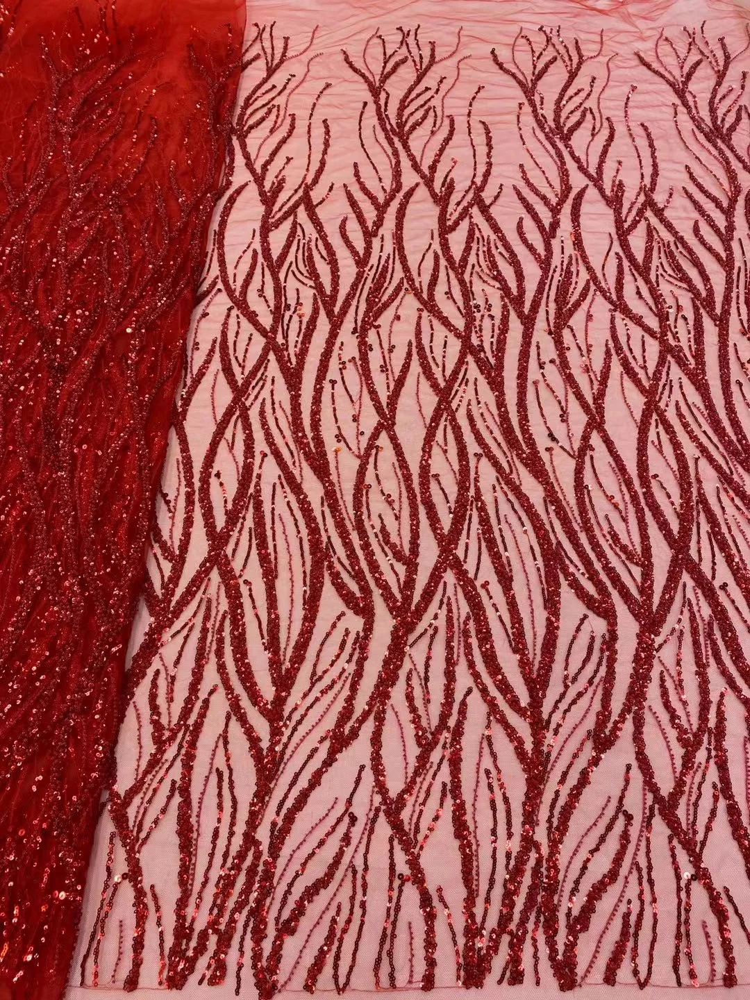 Hot Sale Beaded Lace Fabric High Quality African Lace Fabric Handmade Beads Lace Fabric for Bridal Material French Net Lace