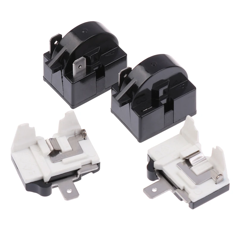 1Set Refrigerator Compressor PTC Start Relay Refrigerator Starter Overload Protector 1/2 Pin 15Ohm 1/6H Replacement Protector
