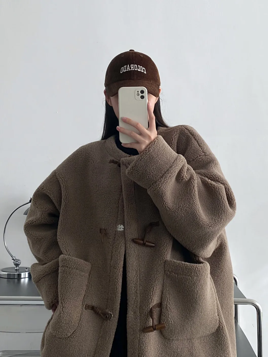 

Lamb Wool Jacket Women Warm Fleece Woman Wide Broad Spacious Roomy Ample Generous Commodious Voluminous Extensive Large Neutral