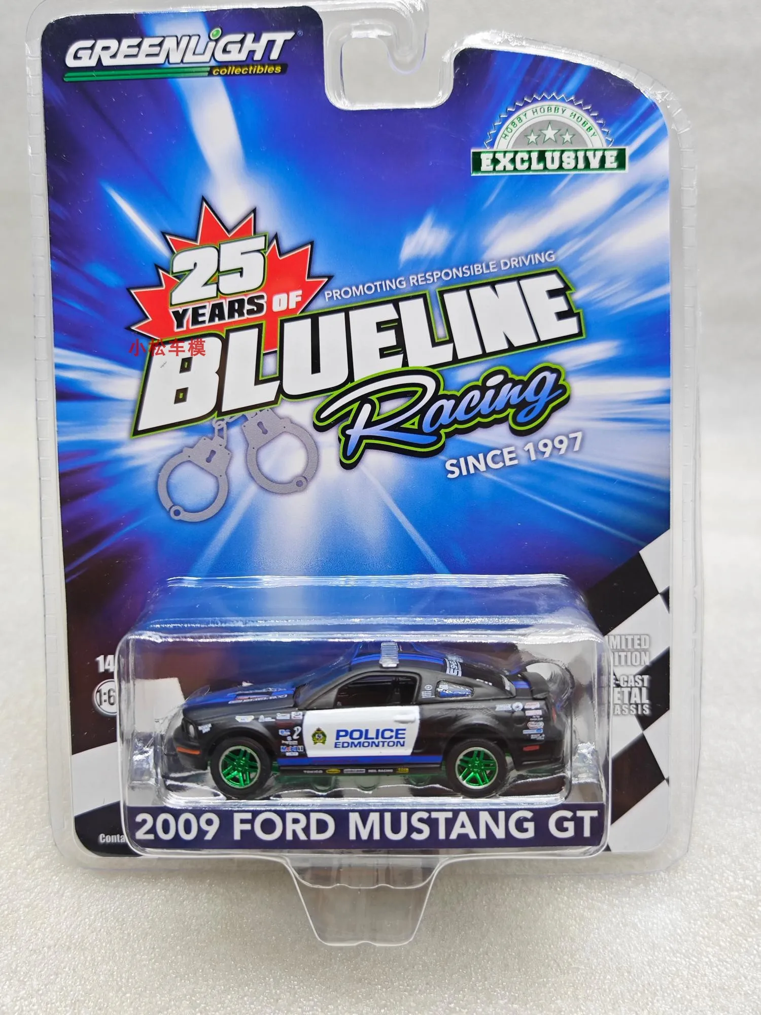 

2009 Ford Mustang GT - Alberta Edmonton Police Department - Blue Line Racing 25 Years Green MachineCar Model Collectibles Hobbie