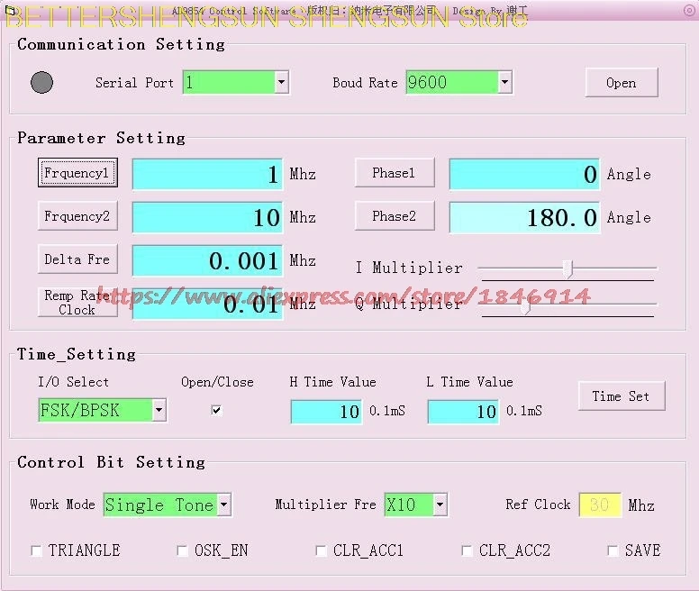 Free Shipping  DDS  module AD9854  board signal generator PC control software for the full function  the original!