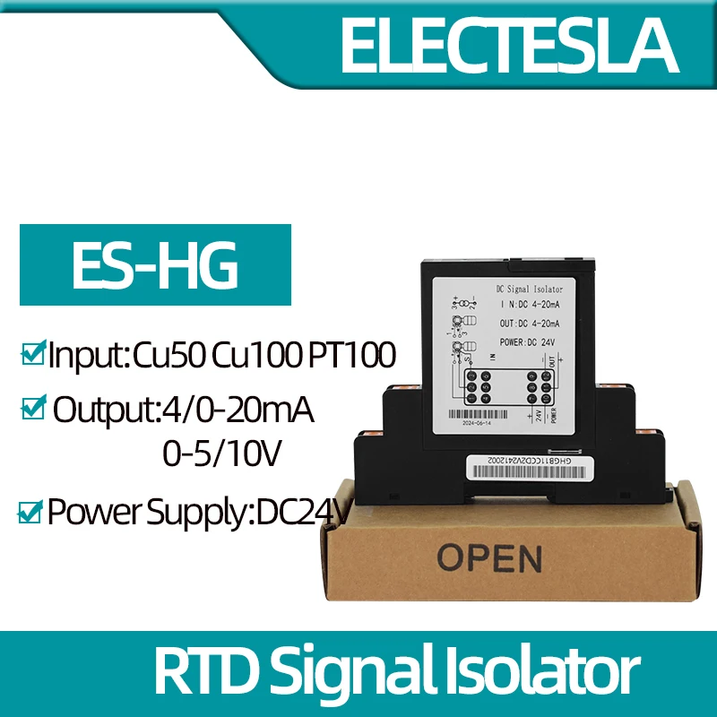 

Thermal Resistance Signal Isolator PT100 PT1000 Cu50 Thermocouple Sensor 4-20mA 0-20mA 0-5V 10V Output 24V RTD Signal Transmitte