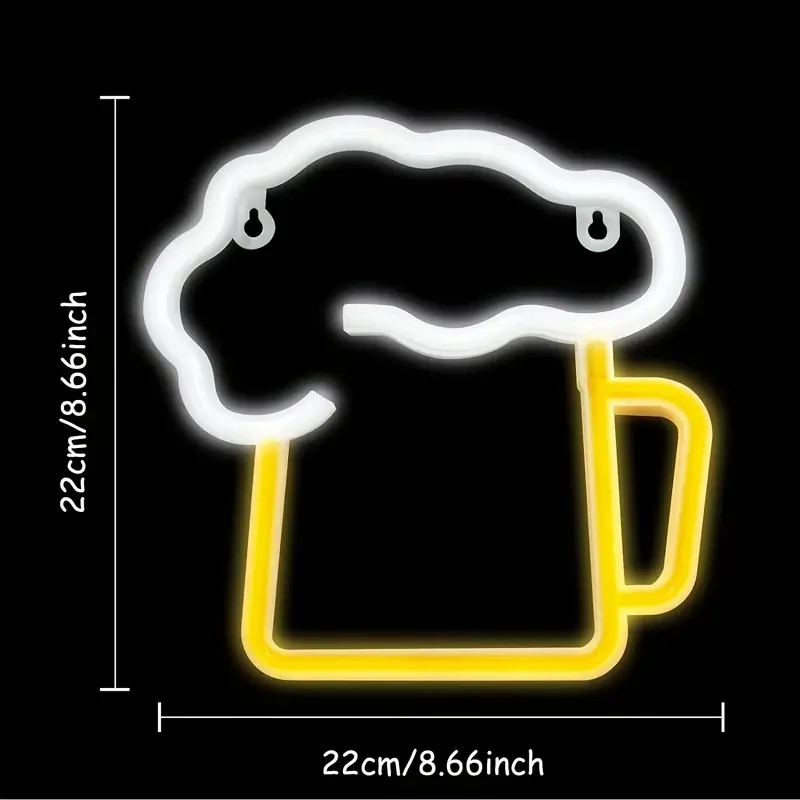 Neon Beer Signs For Man Cave Beer Mug Light Up Sign Gift For Husband LED Wall Beer For Garage Patio Home BAR Cafe Pub Nightclub