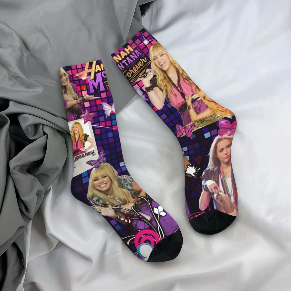 Alle seizoenen Hannah Montana Collage Sokken Harajuku Sport Middenbuis Sokken Super Zachte Kousen voor Mannen Vrouwen Geschenken