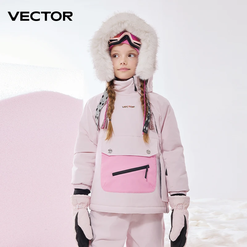 VECTOR Saias de algodão para meninas e meninos com saias inclinadas para proteção contra frio e roupas quentes Snowboard à prova d'água esportes ao ar livre