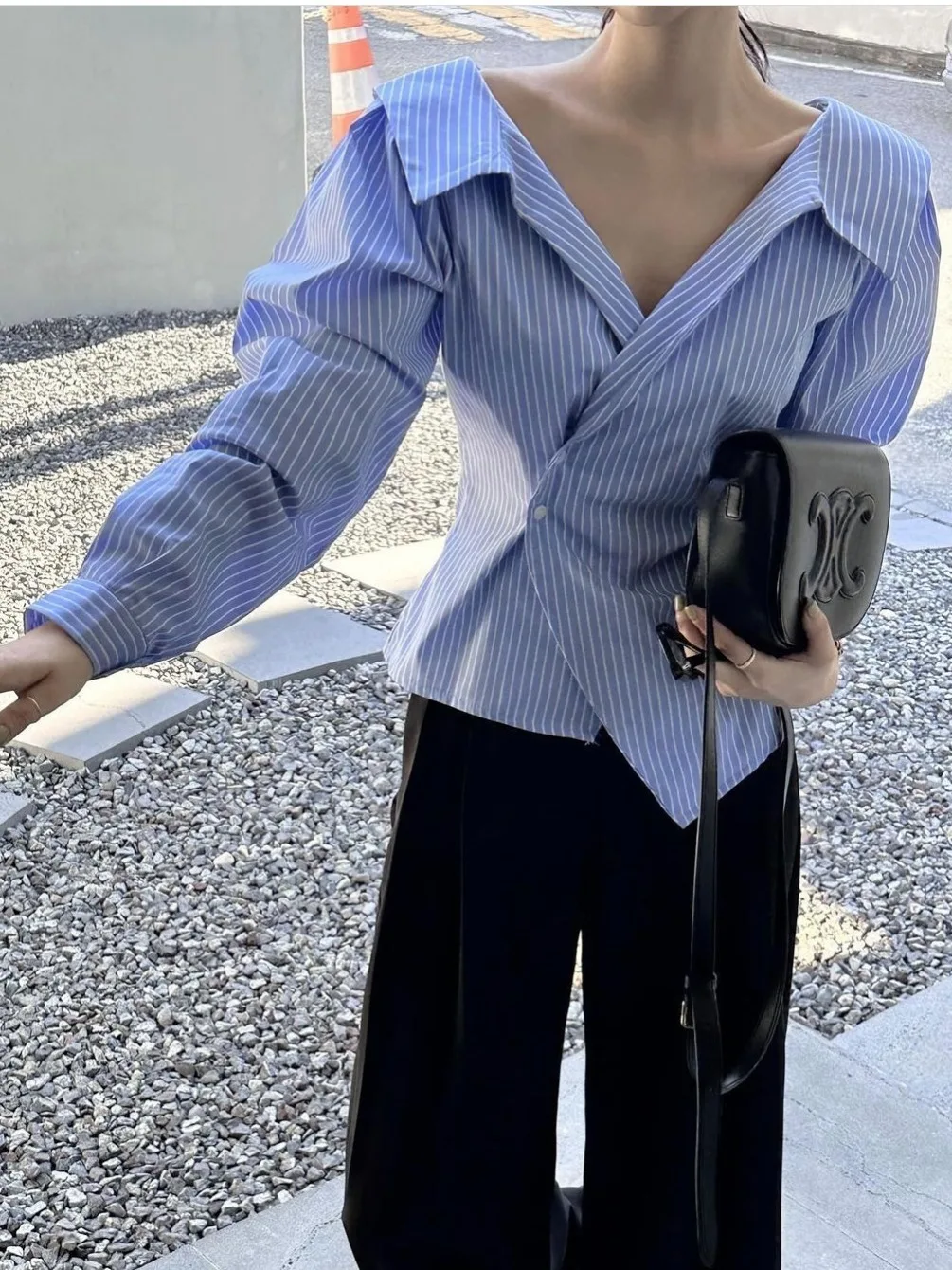 Ele Loose Long Sve Ne irt oulder Bared Pure Color Casual Sle Top alla moda da donna Faionable All-Match irt