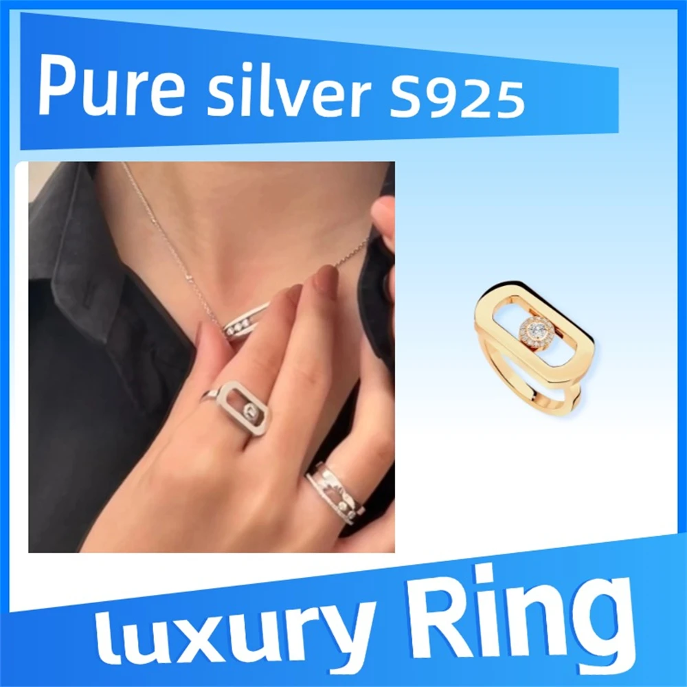 

Pure 925 Sterling Silver So Move Smooth Diamond Ring Luxury diamond-filled high-quality exquisitely designed gift