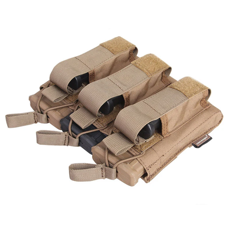 Emersongear 5.56 Triple Open Top Pistol Mag Pouch Airsoft Wargame Mag Pouch Tactische Molle Magazine Pouch Nylon EM6363